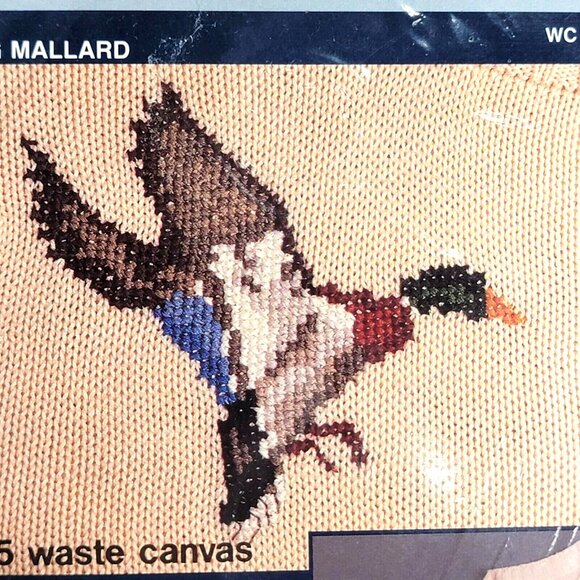 Cross Stitch Kit Dale Burdett Flying Mallard Waste Canvas #WC019 8.5" Pre-Print - Picture 2 of 5